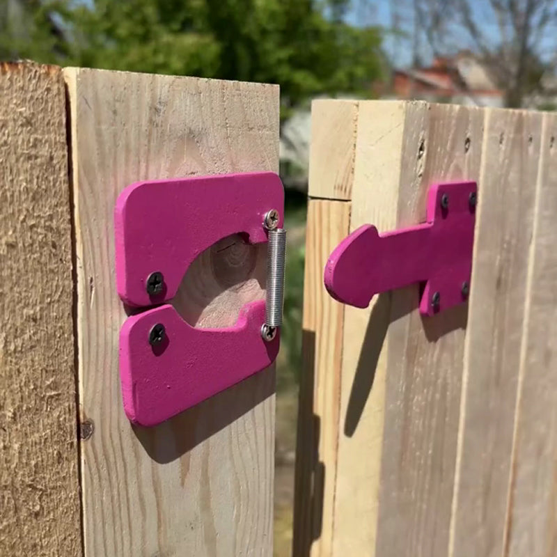 Heavy Duty Self-Locking Gate Latch for Wooden Fence with Fasteners