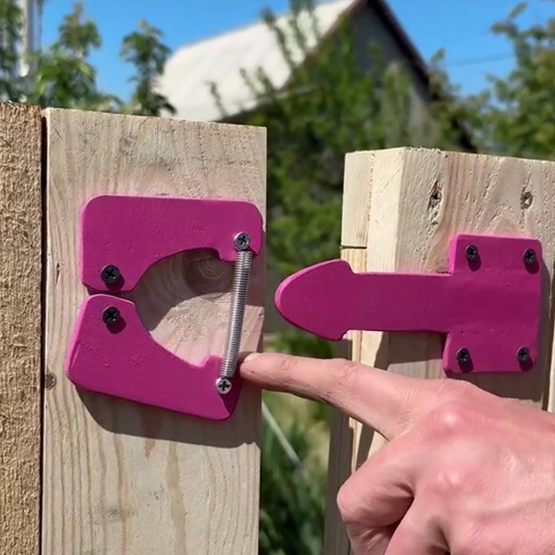 Heavy Duty Self-Locking Gate Latch for Wooden Fence with Fasteners