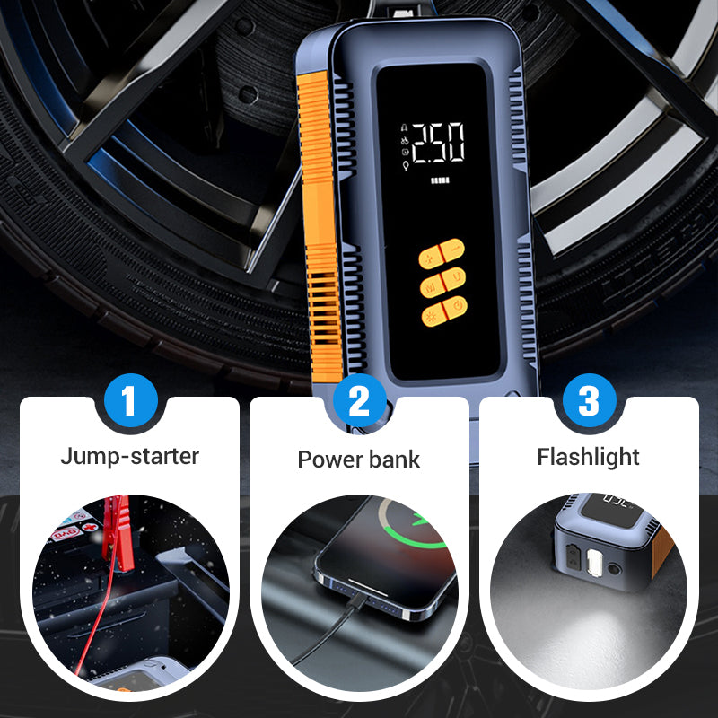 Portable Car Jump Starter with Air Compressor