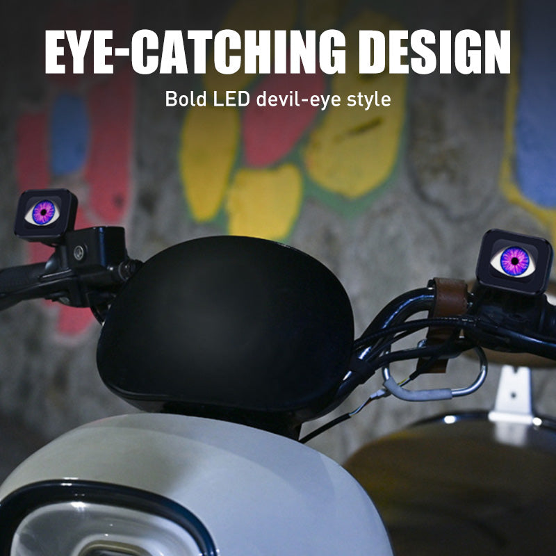 2PCS LED Devil Eyes Lights for Motorcycle Rearview Mirror