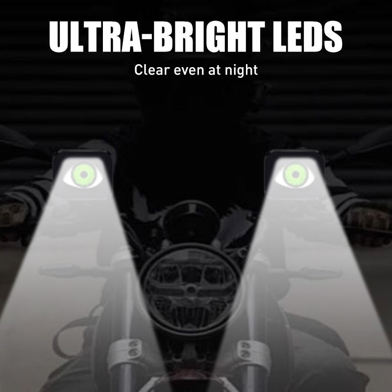 2PCS LED Devil Eyes Lights for Motorcycle Rearview Mirror