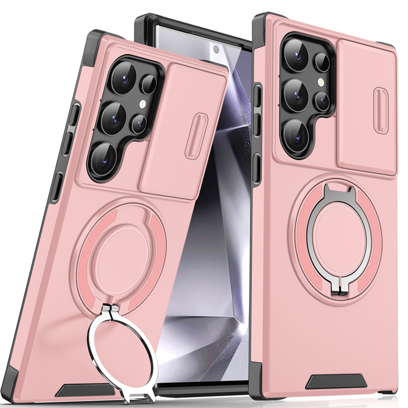 💎 50% OFF! 💎 Magnetic Stand Phone Case for Samsung – Slide Camera Cover, 360° Ring Grip & Kickstand, Full Protection 📱
