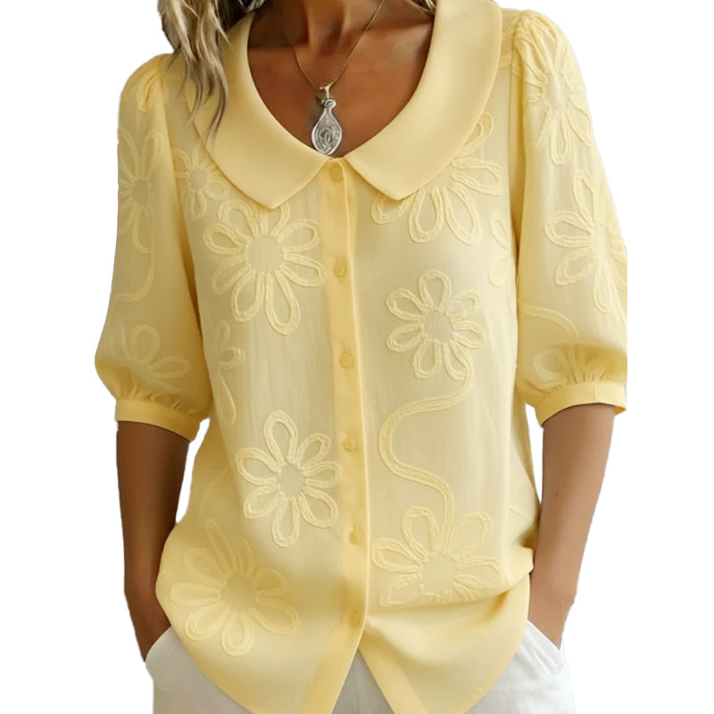 🔥Hot Sale Deals-Embroidered Floral Retro Collar Shirt