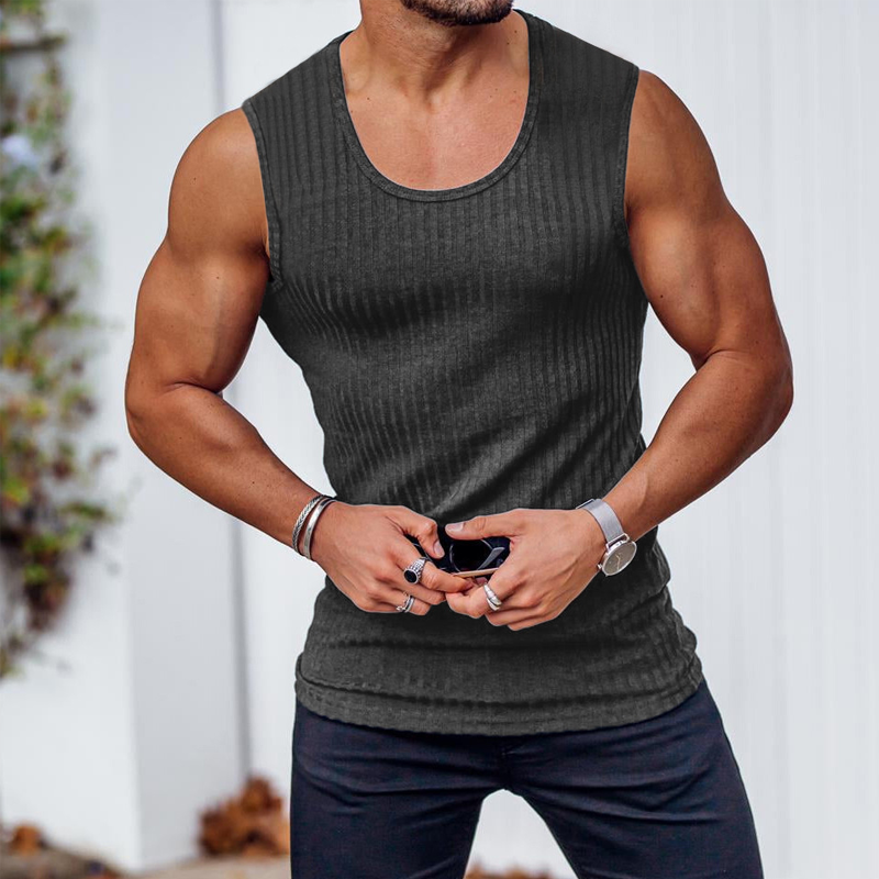 Limited Time Offer ⏰✨Men's Ribbed Knit Slim Fit Tank Top