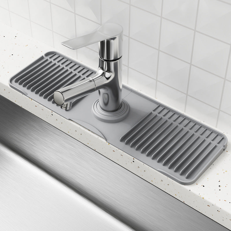 💧 Quick-Dry Silicone Faucet Mat for Kitchen Sink