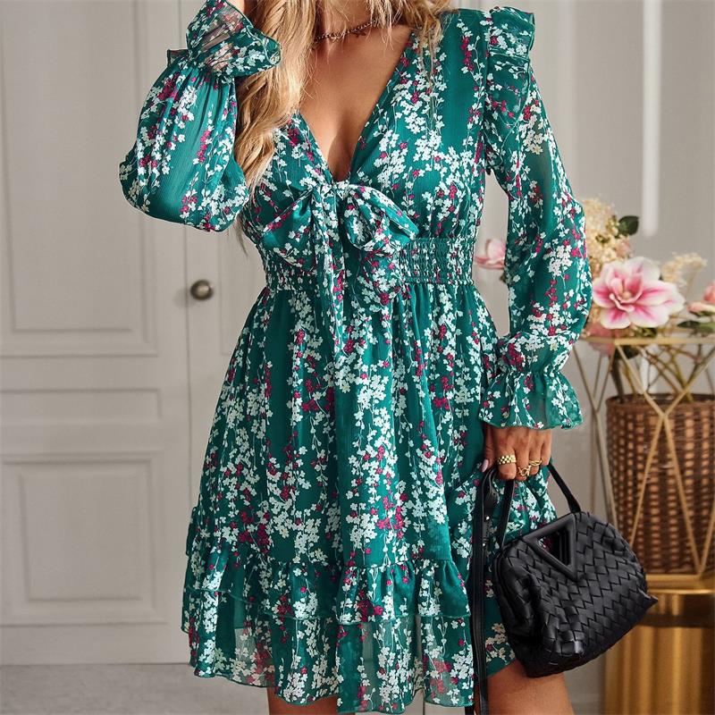 Spring Summer Sexy Printed Dress