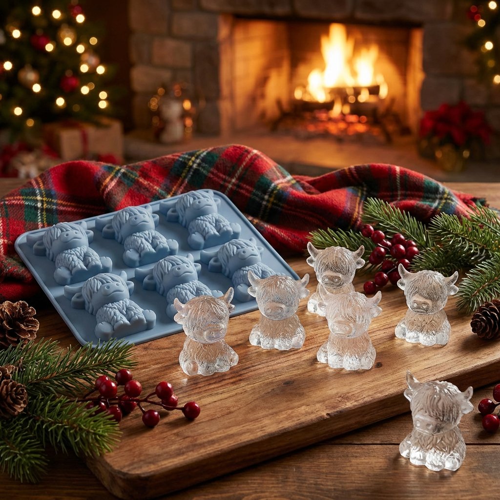 ⏳LAST DAY SALE 50% OFF⚡🐮 Mini Highland Cow Ice Cube Mold – Cute 3D Ice for Drinks, Parties & Gifts
