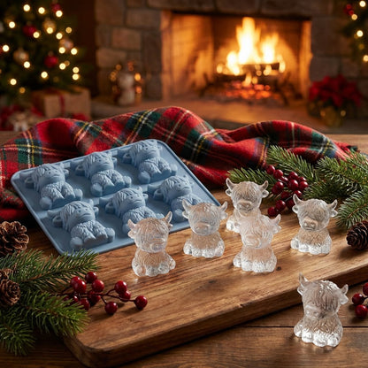 ⏳LAST DAY SALE 50% OFF⚡🐮 Mini Highland Cow Ice Cube Mold – Cute 3D Ice for Drinks, Parties & Gifts