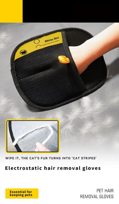🔥2026 Hot Sale 50% OFF✨⚡ 50K+ SOLD! 🎁Reusable Electrostatic Pet Hair Removal Glove - Works on Clothes, Couch, Car & All Fabric Surfaces