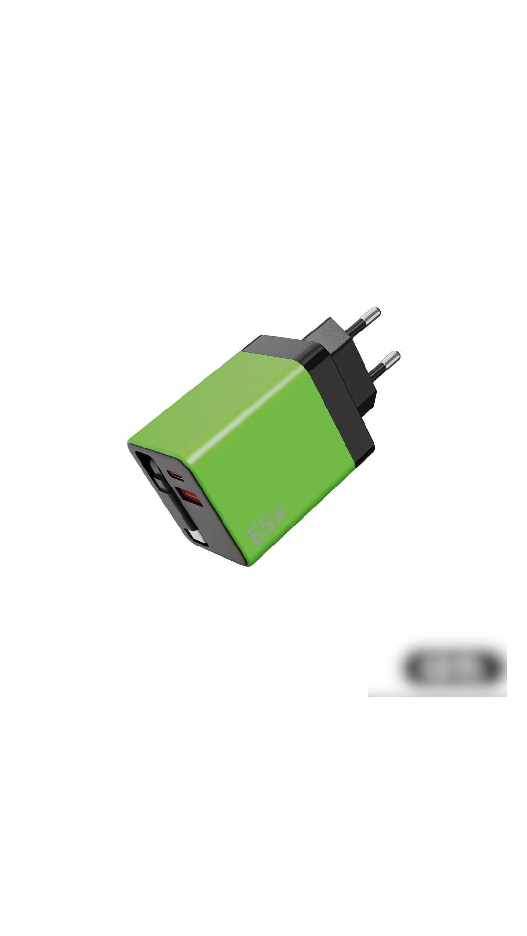 ⚡ 65W Fast Charger with Built-In Retractable USB-C Cable