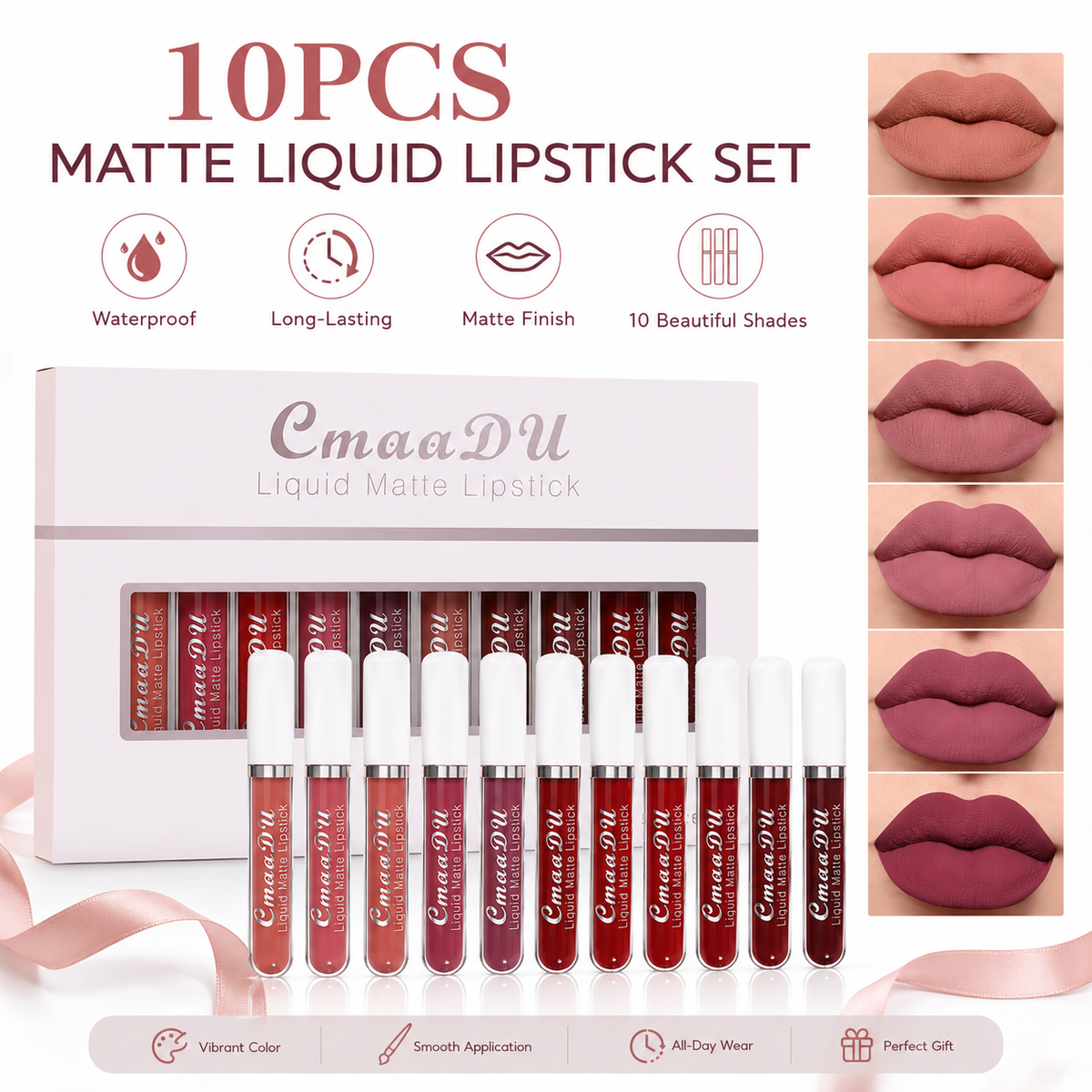 💋 10-Color Matte Liquid Lip Set