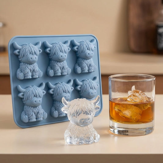 ⏳LAST DAY SALE 50% OFF⚡🐮 Mini Highland Cow Ice Cube Mold – Cute 3D Ice for Drinks, Parties & Gifts