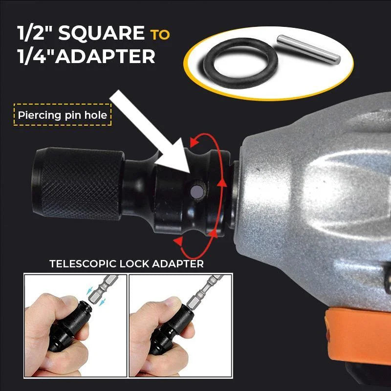 🔧 Quick-Release 1/2-Inch to 1/4-Inch Hex Socket Adapter