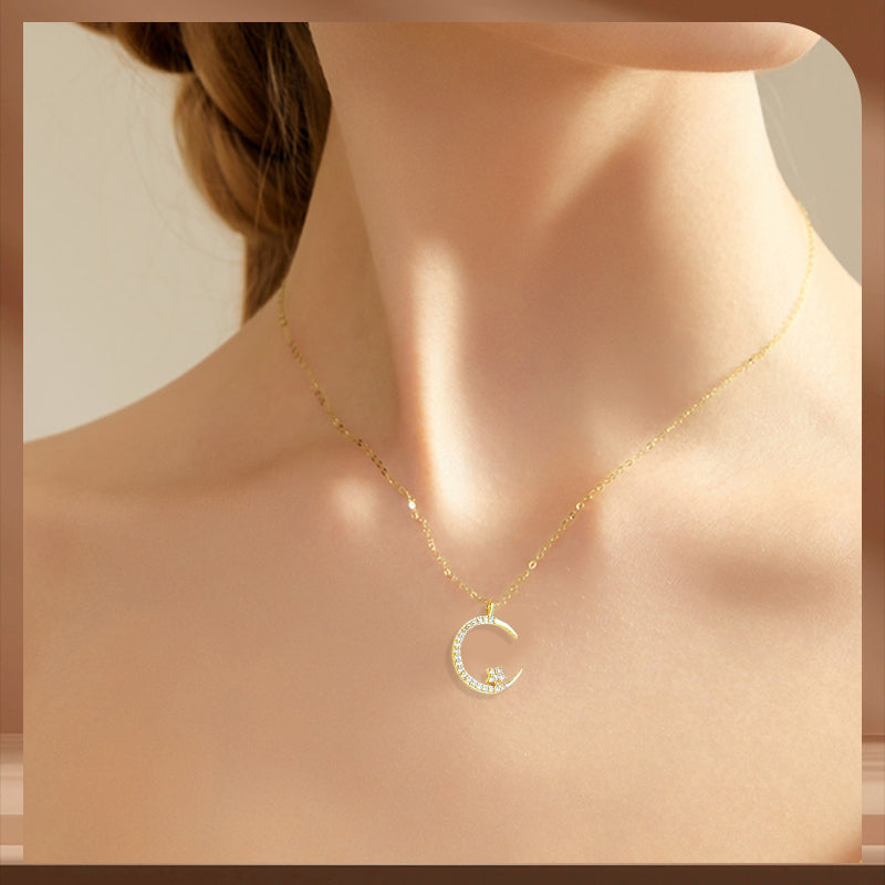 🌙Bright Night: Moon Star Necklace✨