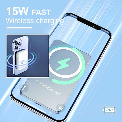 📢📢60%  OFF !! ⏰15W Fast Charge Portable Wireless Magnetic Power Bank