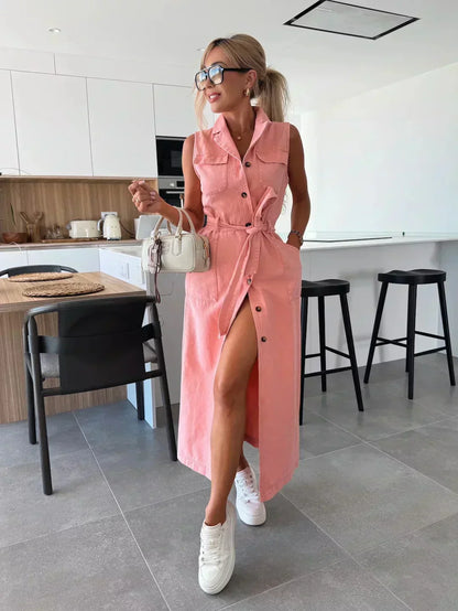🔥2026 NEW SALES 50% OFF💥Solid Button Pocket Denim Dress