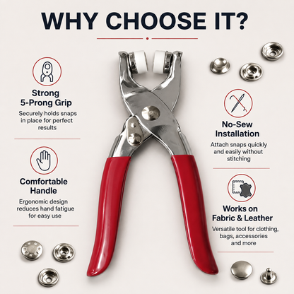 Hand Press Invisible Snap Fastener Installation Tool