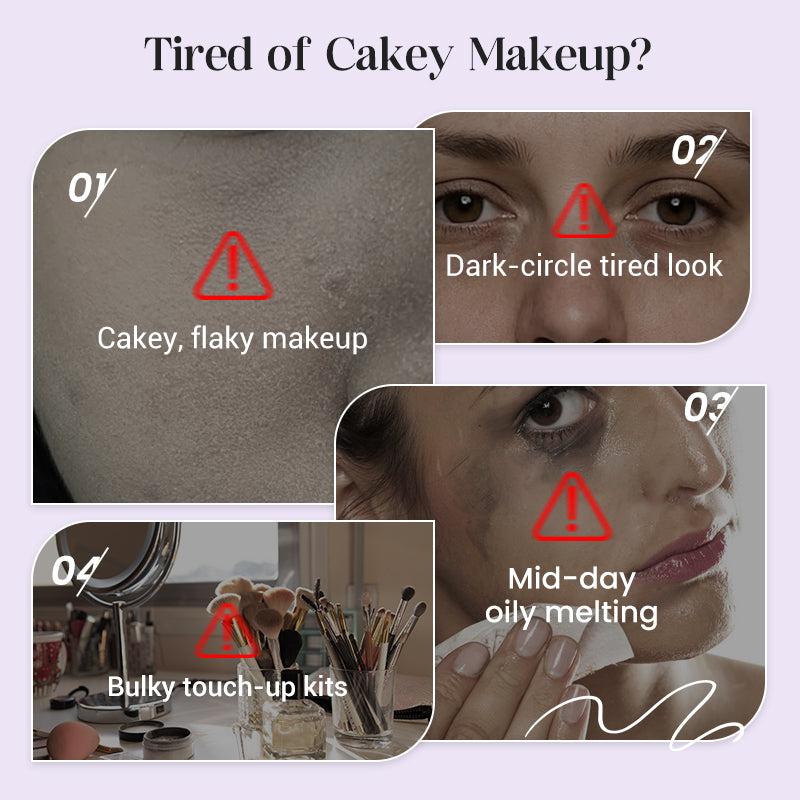 💜 Cream Foundation with Mushroom Makeup Brush