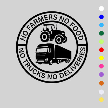 🎅Christmas Sale 50% Off💕🔥No Farmers No Food No Trucks No Deliveries Vinyl Sticker – 140mm Decal