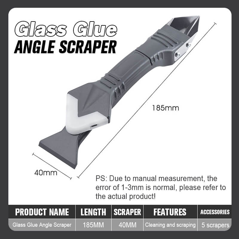 🛠️ 3-in-1 Silicone & Stainless Steel Caulk Scraper Tool