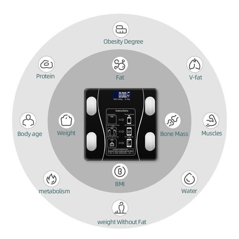 ⏳LAST DAY SALE 50% OFF🔥Smart BMI Digital Wireless Weight Scales with LCD Display