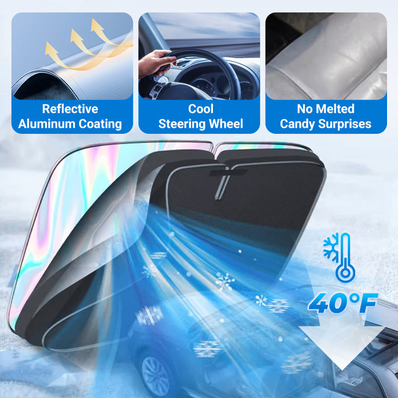 💎 Blocks 99% Heat & UV, Foldable Design for Instant Cool Interior & Dashboard Protection ☀️🚗