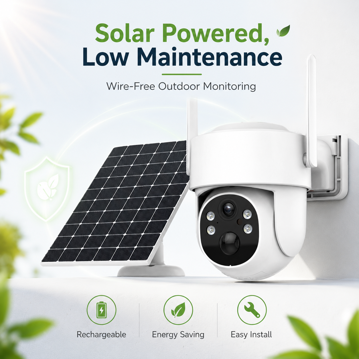 Solar Powered 360° WiFi Security Camera