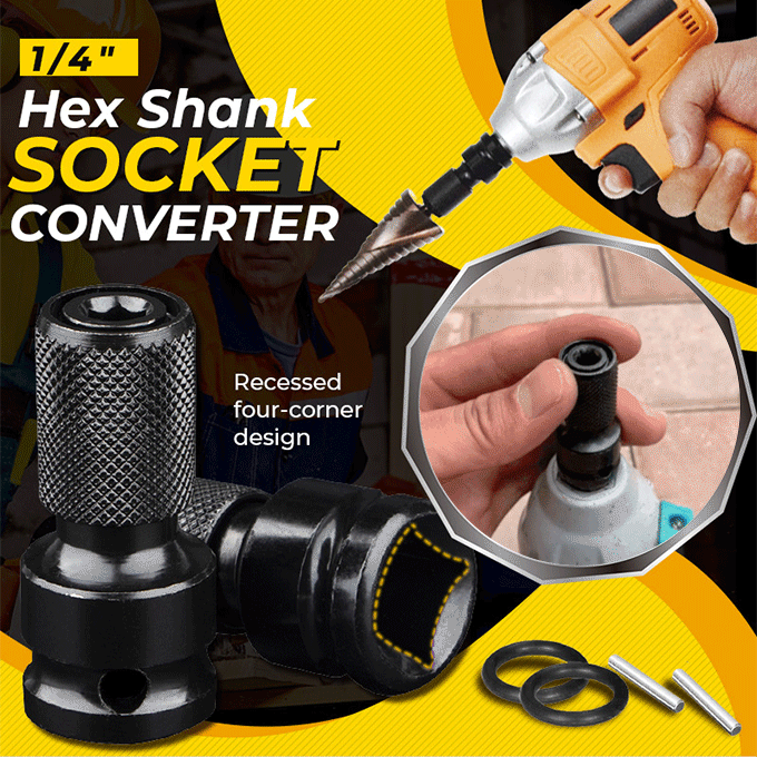 🔧 Quick-Release 1/2-Inch to 1/4-Inch Hex Socket Adapter