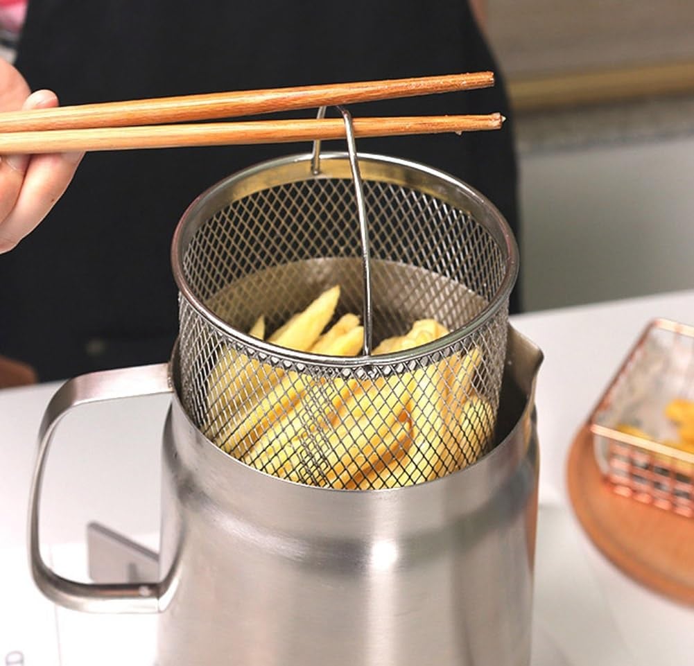 🍳 2-in-1 Stainless-Steel Frying & Oil-Straining Pot Set
