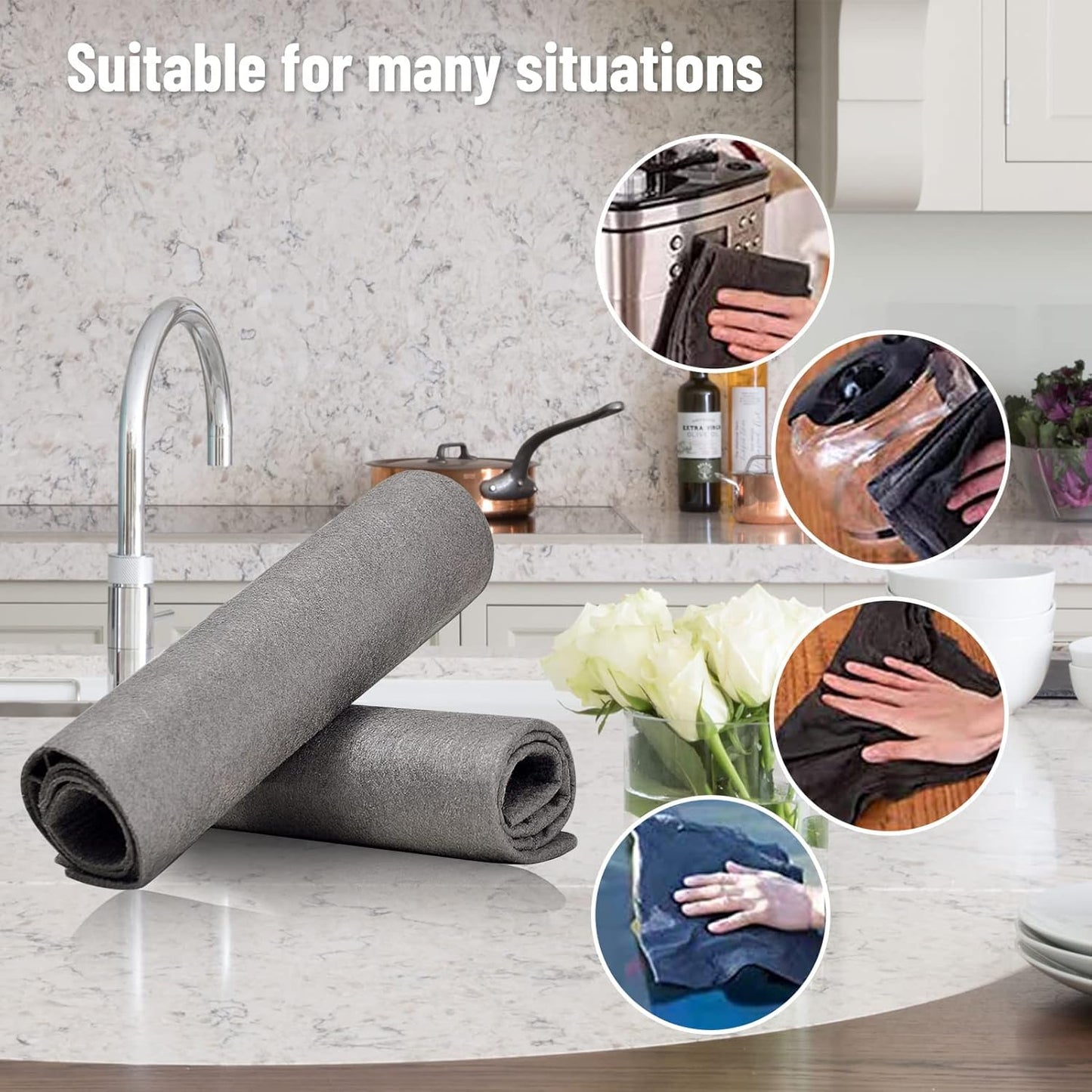 🔥Buy 5 Get 5 Free✨100 Counts Magic Cleaning Cloth, Reuseable Thickened Streak Free Magic Cleaning Wipes