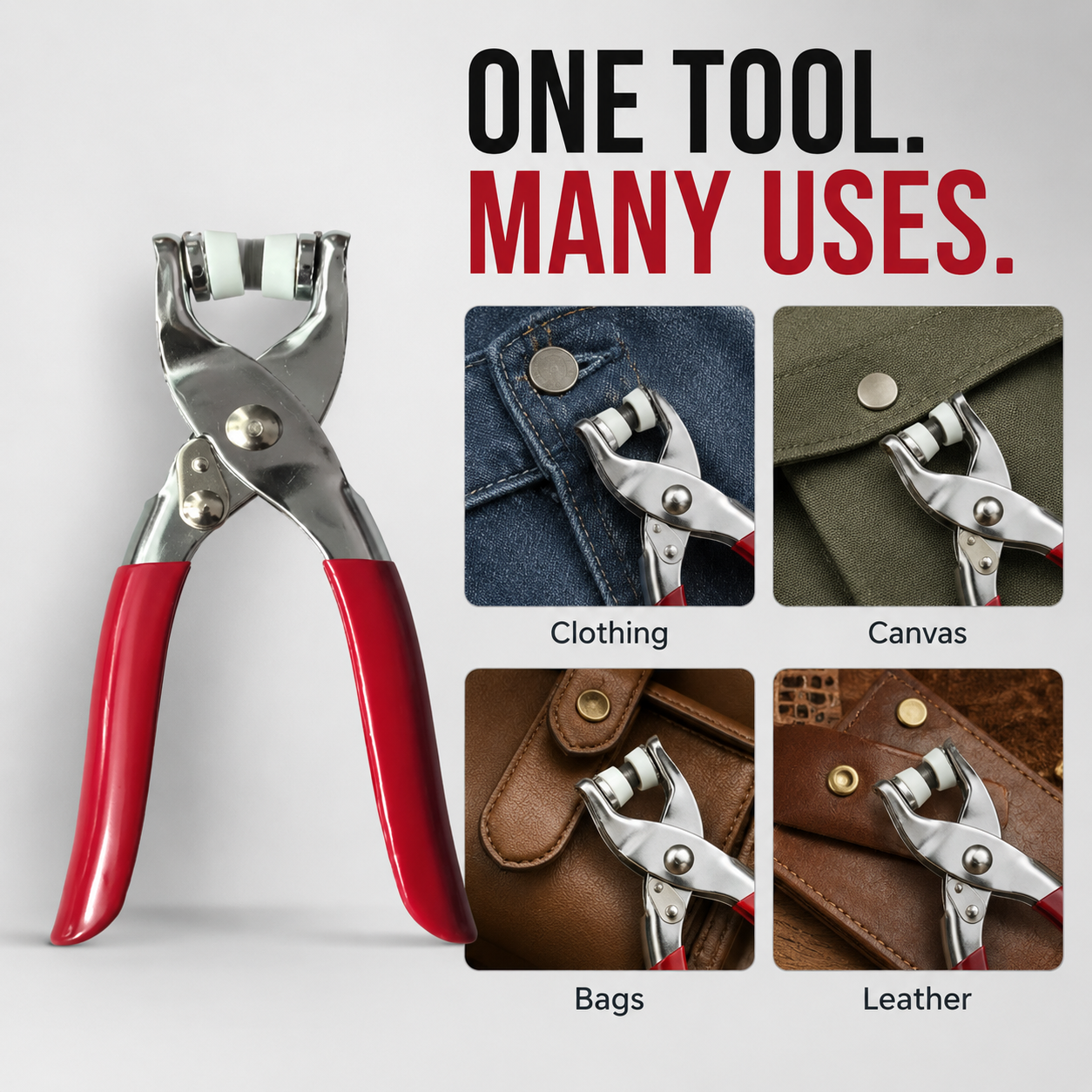 Hand Press Invisible Snap Fastener Installation Tool