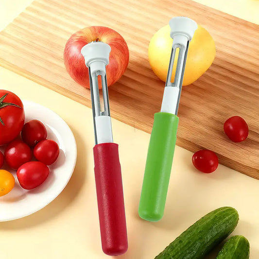 🥳2026 HOT SALE🥳💞50K+ SOLD!🔪🛒 BOGO + 50% OFF! The 2-in-1 Kitchen Hero: Core & Peel with a Twist. Stainless Steel Fruit Tool! 🍎⏱️