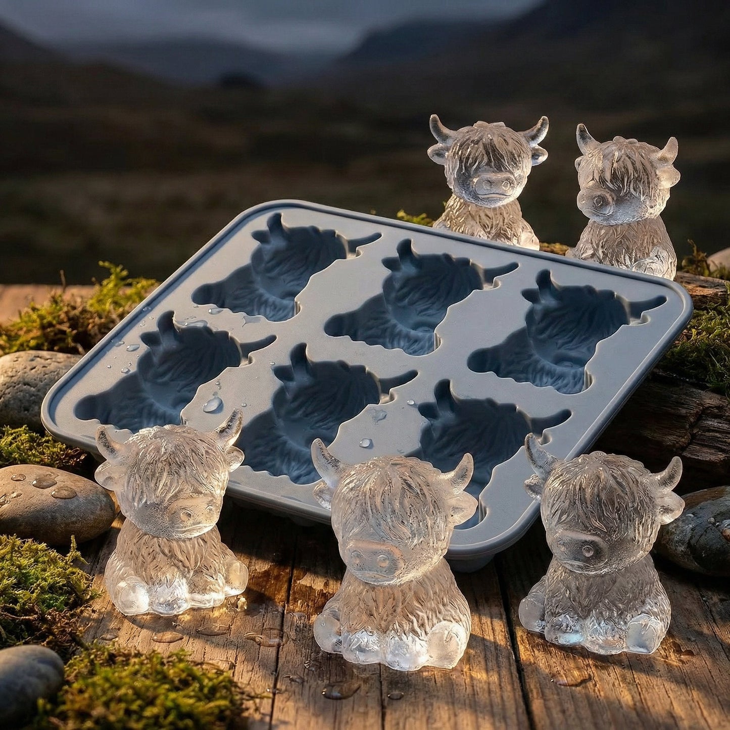 ⏳LAST DAY SALE 50% OFF⚡🐮 Mini Highland Cow Ice Cube Mold – Cute 3D Ice for Drinks, Parties & Gifts