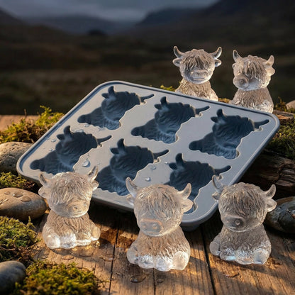 ⏳LAST DAY SALE 50% OFF⚡🐮 Mini Highland Cow Ice Cube Mold – Cute 3D Ice for Drinks, Parties & Gifts