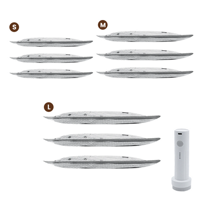 【2026 Upgraded】 Cordless Travel Vacuum Storage Bag Set – 15-Pack Compression Bags for Carry-On Suitcases – 140L/Min Powerful Air Removal – USB Rechargeable Handheld Pump with Built-In Battery – Space Saver for Clothes & Packing， waterproof, reusable