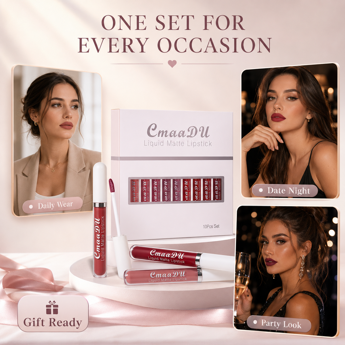 💋 10-Color Matte Liquid Lip Set