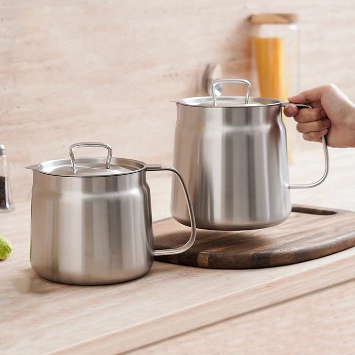 🍳 2-in-1 Stainless-Steel Frying & Oil-Straining Pot Set