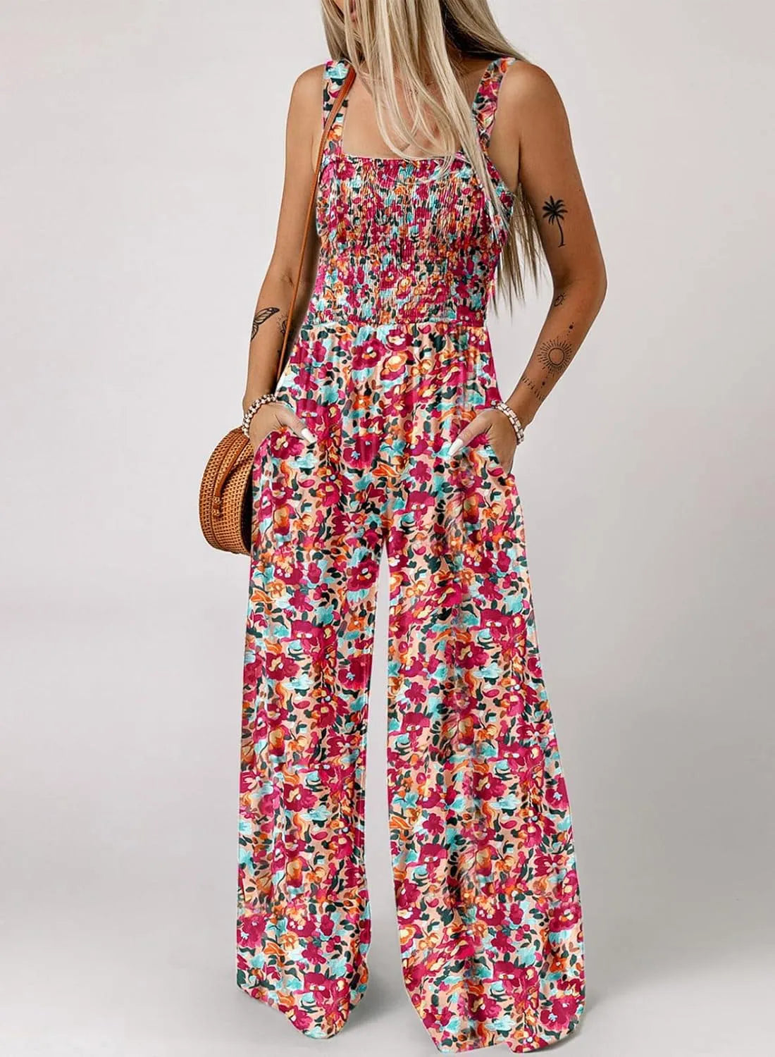 💖LAST DAY SALE 50% OFF💖Women’s Casual Print Sleeveless Overalls Jumpsuits