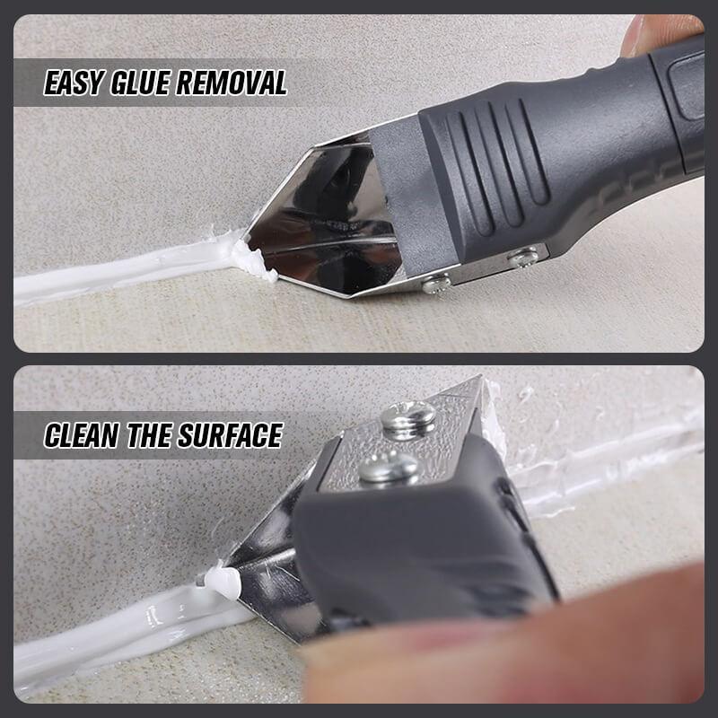 🛠️ 3-in-1 Silicone & Stainless Steel Caulk Scraper Tool