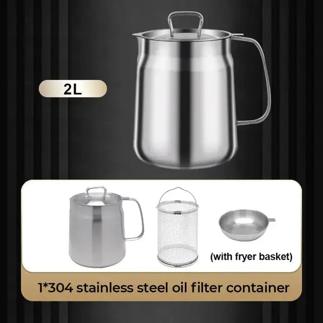 🍳 2-in-1 Stainless-Steel Frying & Oil-Straining Pot Set