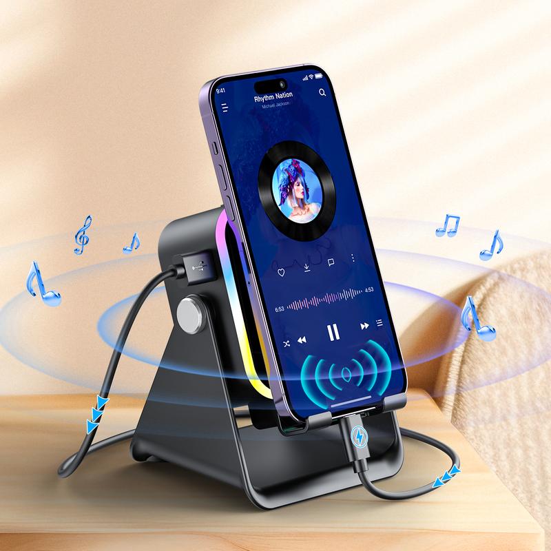 🔊 5-in-1 Bluetooth Speaker with Induction Charging & Adjustable Phone Stand
