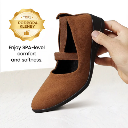 🔥Last Day Promotion 50% Off⏰🌹Elegant Solid Color Elastic Strap Low Wedge Shoes🩰