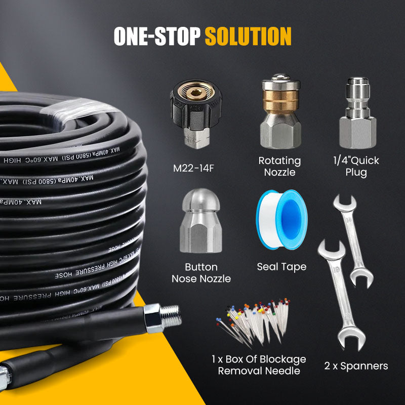 🎁 Hot Sale 50% OFF 🔥5800PSI Sewer Jetter Kit for Pressure Washer