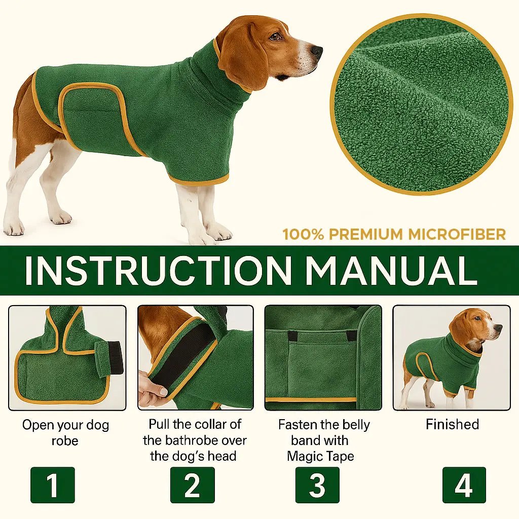 🐶LAST DAY SALE 50% OFF💦 Super Absorbent Quick-drying Pet Dog Bathrobe🐾
