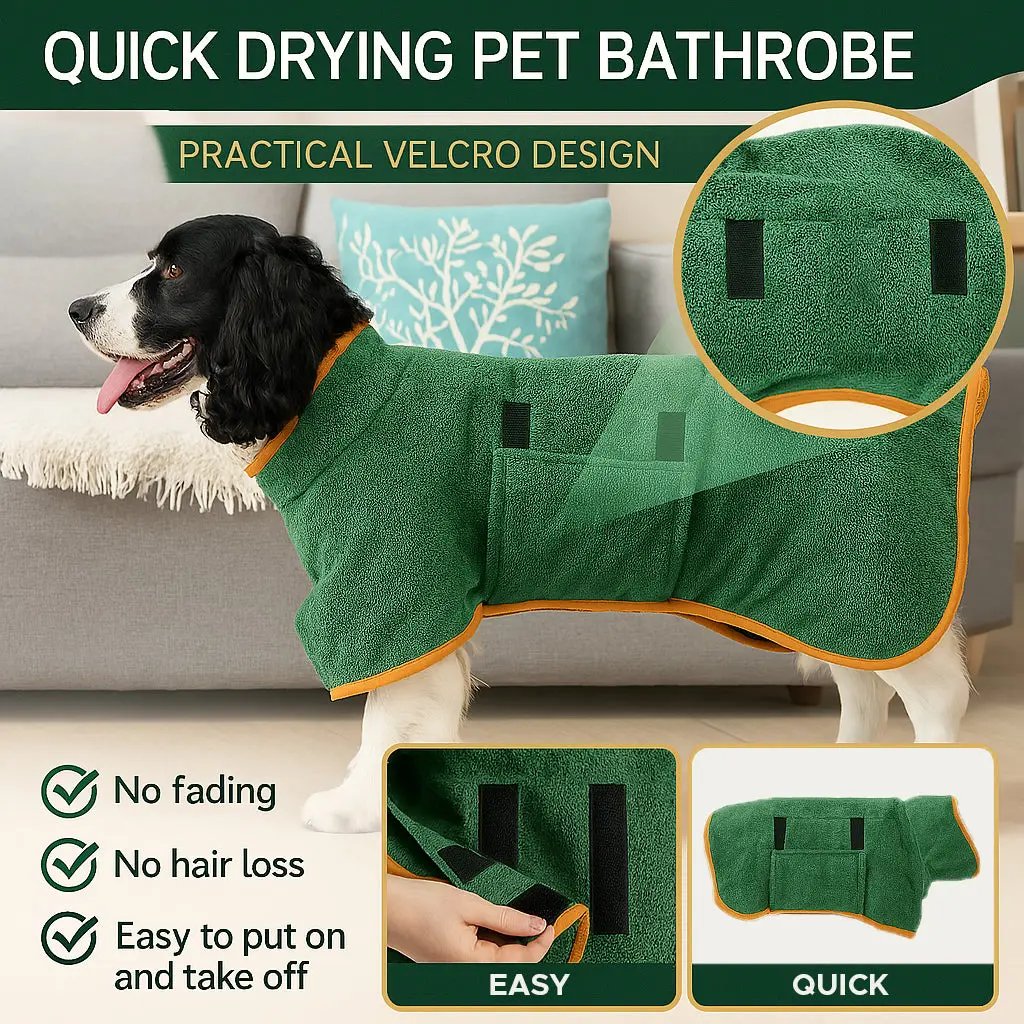 🐶LAST DAY SALE 50% OFF💦 Super Absorbent Quick-drying Pet Dog Bathrobe🐾