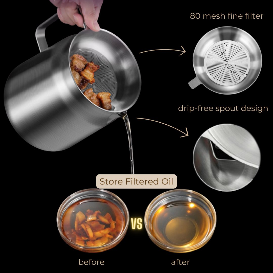 🍳 2-in-1 Stainless-Steel Frying & Oil-Straining Pot Set