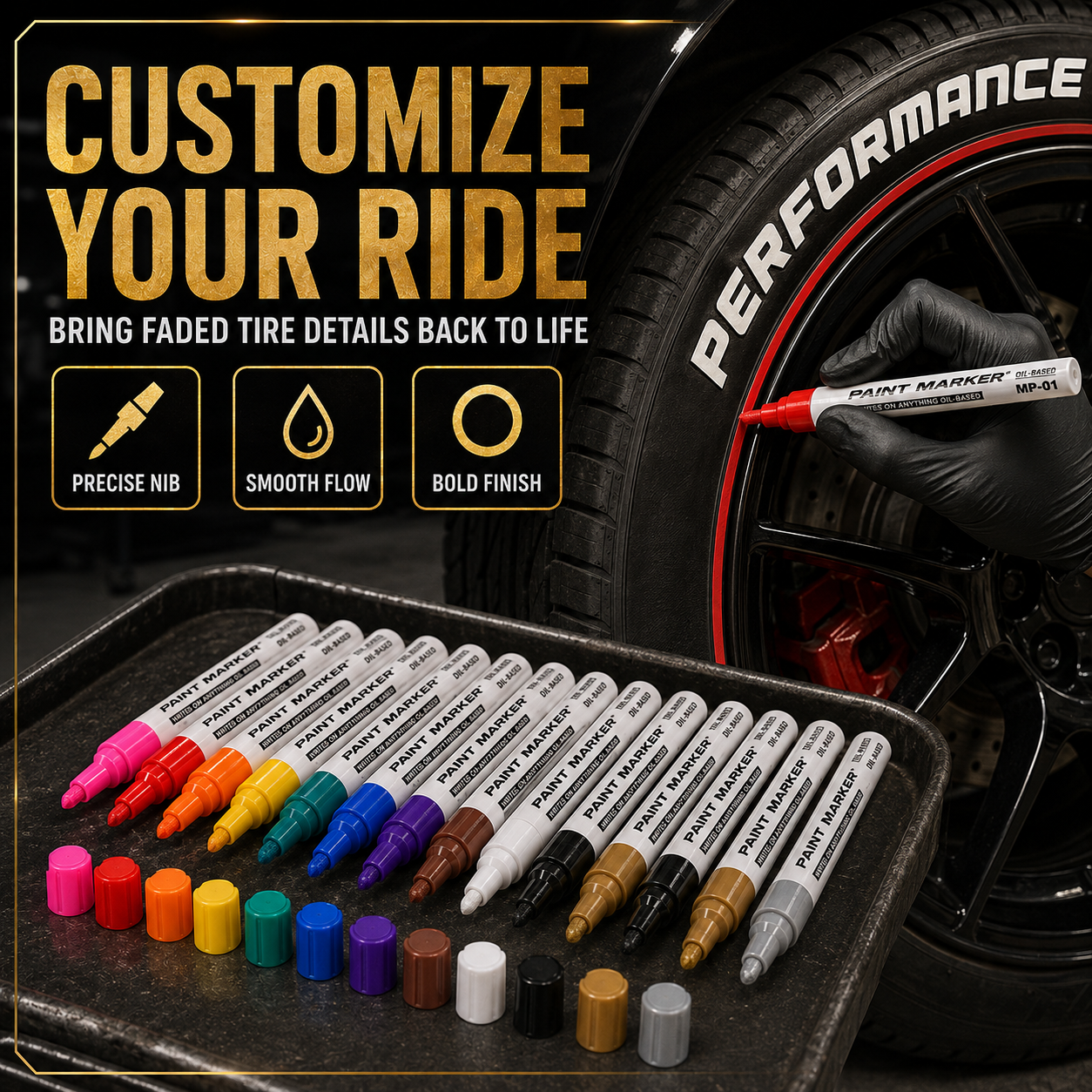 Oil-Based Waterproof Tire Marker Pen