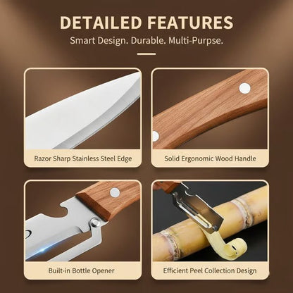 🏆 35K+ SOLD! 🔪 All-in-One Stainless Steel Peeler | Razor-Sharp Blade with Bottle Opener 🍎