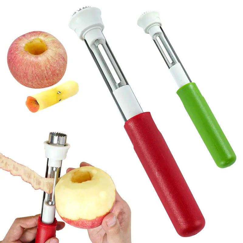🥳2026 HOT SALE🥳💞50K+ SOLD!🔪🛒 BOGO + 50% OFF! The 2-in-1 Kitchen Hero: Core & Peel with a Twist. Stainless Steel Fruit Tool! 🍎⏱️