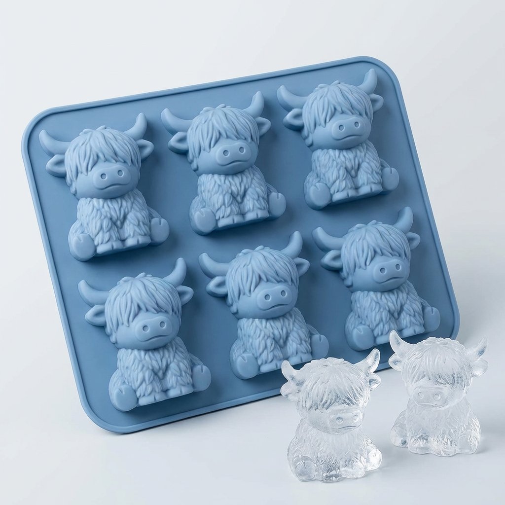 ⏳LAST DAY SALE 50% OFF⚡🐮 Mini Highland Cow Ice Cube Mold – Cute 3D Ice for Drinks, Parties & Gifts